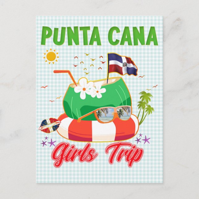 Postal Viaje de Chicas de Punta Cana República Dominicana (Anverso)