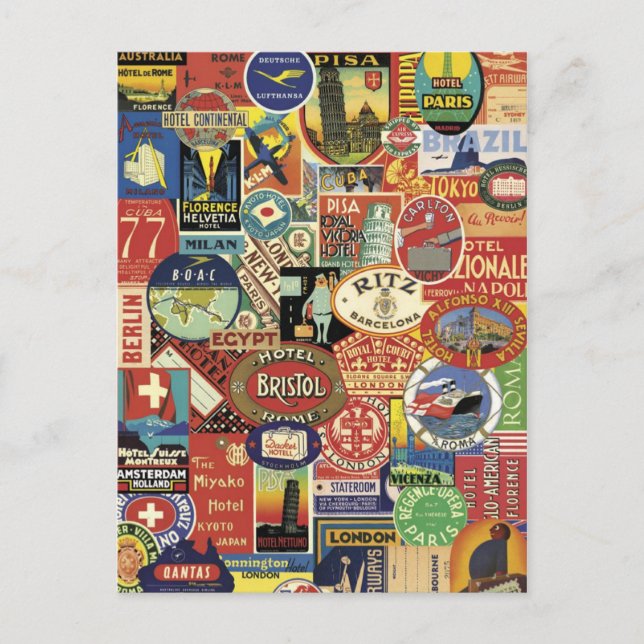 Postal Viaje de collage bon (Anverso)