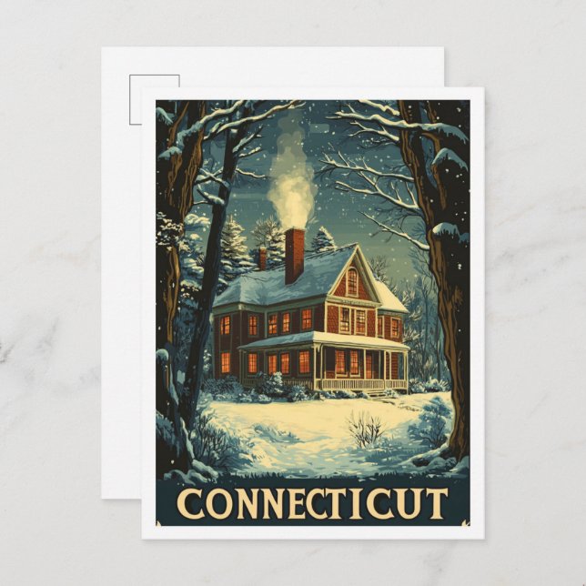 Postal Viaje de Connecticut USA Vintage (Anverso / Reverso)