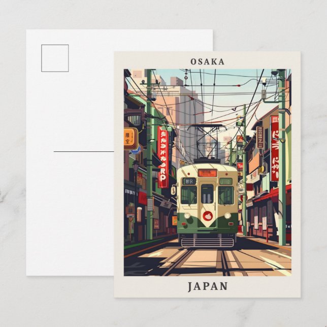 Postal Viaje de cosecha de arte elegante en Japón Osaka (Anverso / Reverso)