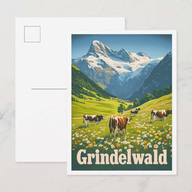 Postal Viaje de cosecha de cosecha de Grindelwald (Anverso / Reverso)