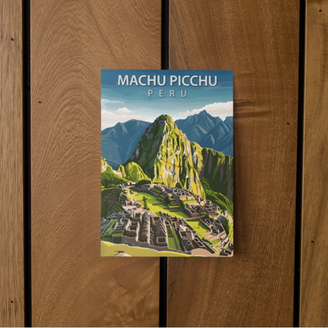 Postal Viaje de cosecha de Machu Picchu Perú (Machu Picchu Peru Vintage Travel Postcard)