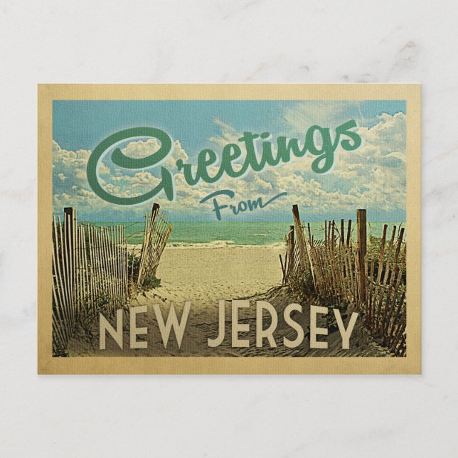 Postal Viaje de cosecha de New Jersey Shore Postcard Beac (Anverso)