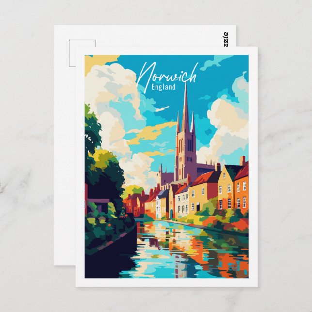 Postal Viaje de cosecha de Norwich England (Anverso / Reverso)