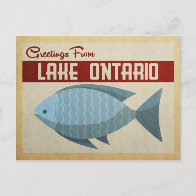 Postal Viaje de cosecha de peces azules del lago Ontario (Anverso)