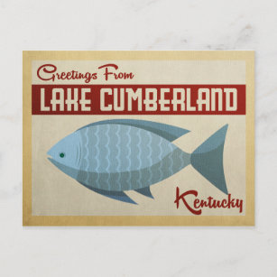 Postal Viaje de cosecha de peces del lago Cumberland