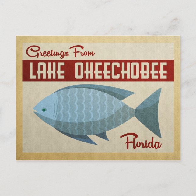 Postal Viaje de cosecha de peces del lago Okeechobee (Anverso)