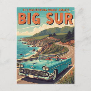 Postal Viaje de cosecha de vinos del Big Sur California