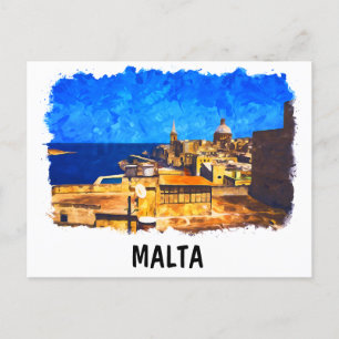 Postal Viaje de cosecha de vintage en Malta Valletta