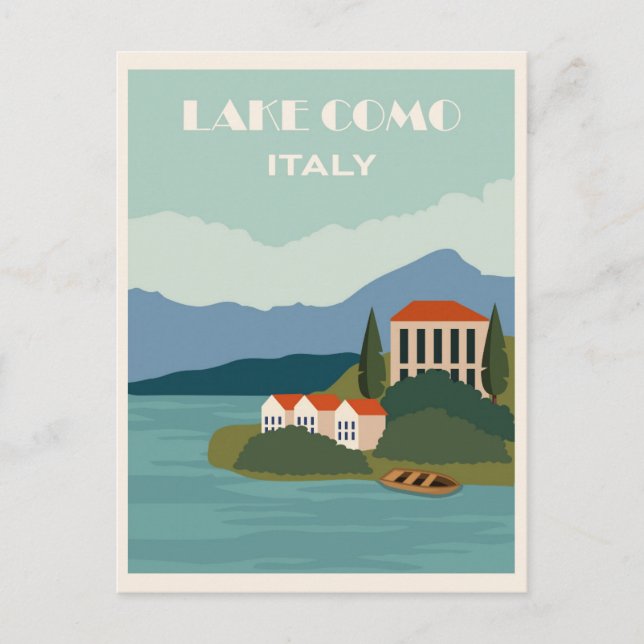 Postal Viaje de cosecha del lago Como de Italia (Anverso)