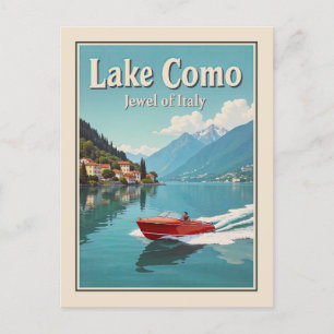 Postal Viaje de cosecha del lago Como de Italia