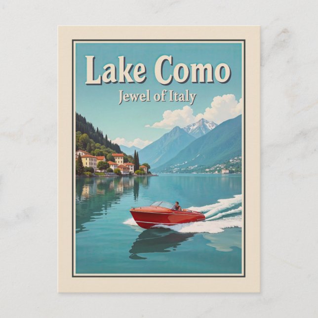 Postal Viaje de cosecha del lago Como de Italia (Anverso)