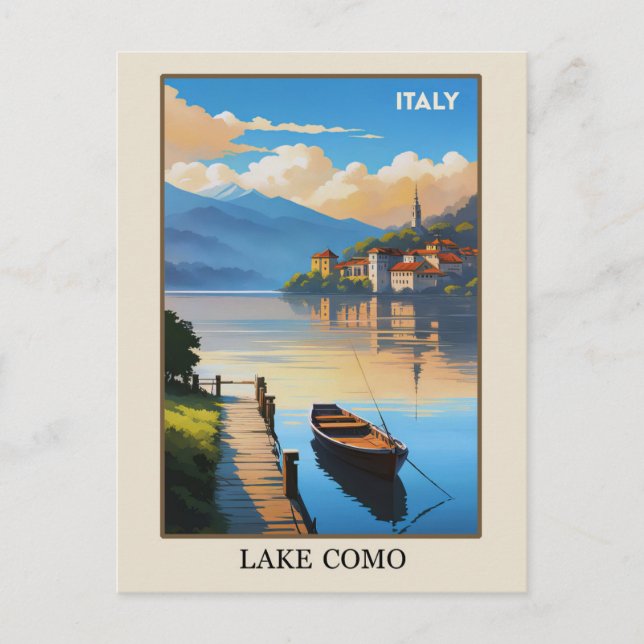 Postal Viaje de cosecha del lago Como de Italia (Anverso)