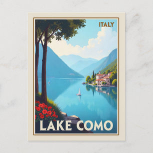 Postal Viaje de cosecha del lago Como de Italia