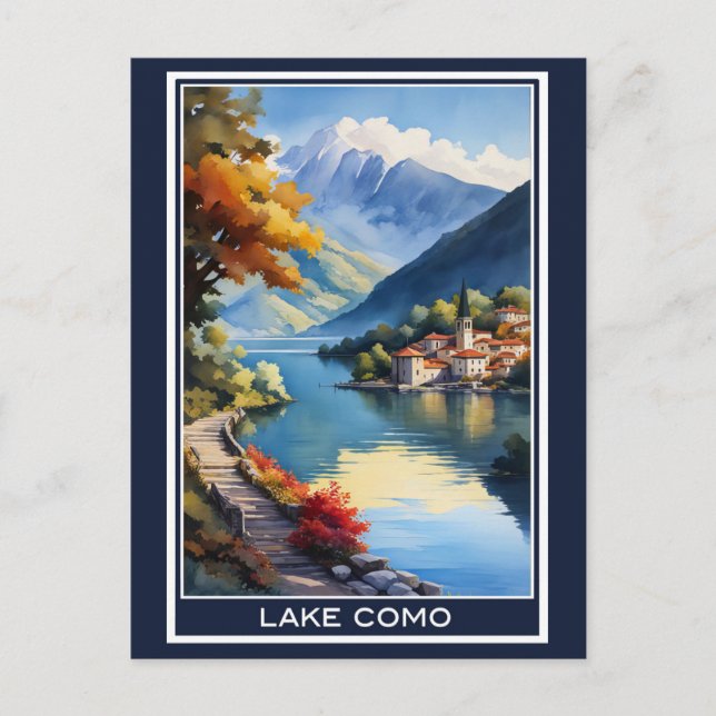 Postal Viaje de cosecha del lago Como de Italia (Anverso)