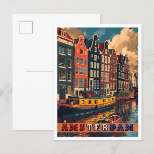 Postal Viaje de cosecha en Amsterdam Países Bajos