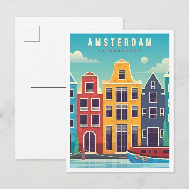 Postal Viaje de cosecha en Amsterdam Países Bajos (Anverso / Reverso)