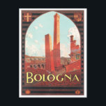 Postal Viaje de cosecha en Bolonia Italia<br><div class="desc">Bolonia Italia Viaje vintage</div>