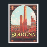 Postal Viaje de cosecha en Bolonia Italia<br><div class="desc">Bolonia Italia Viaje vintage</div>