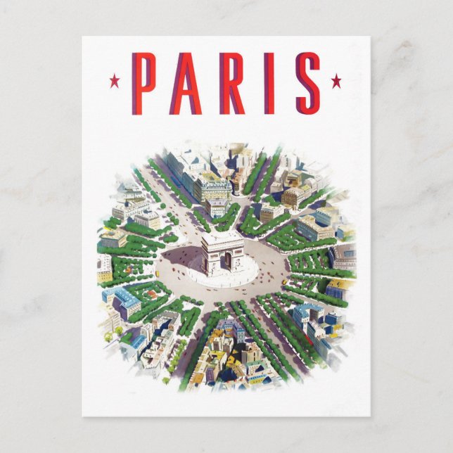Postal Viaje de cosecha en París Francia (Anverso)