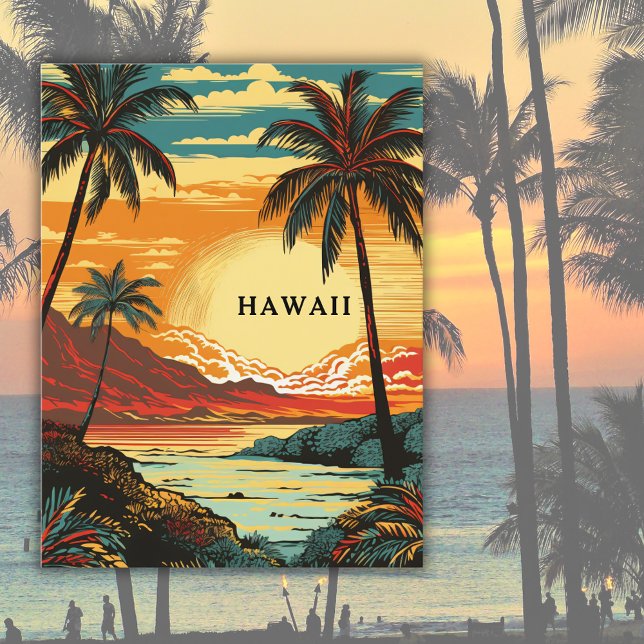 Postal Viaje de cosecha hawaiana en playa tropical (Subido por el creador)