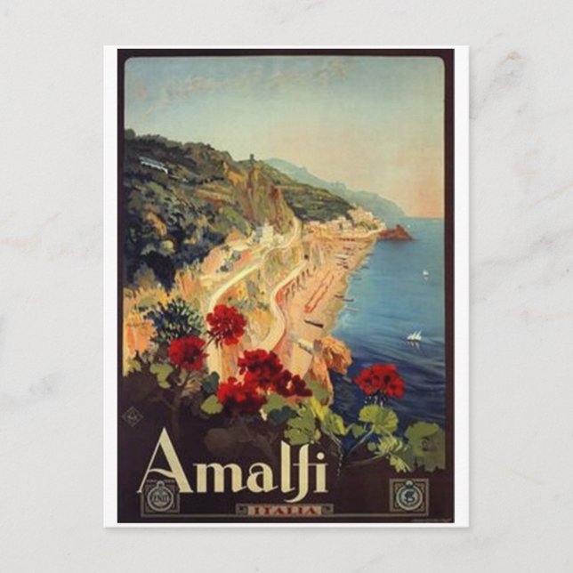 Postal Viaje de cosecha Italia, Amalfi - (Anverso)