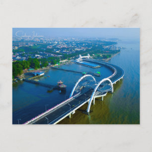 Postal Viaje de cosecha Surabaya Indonesia retro ciudad d