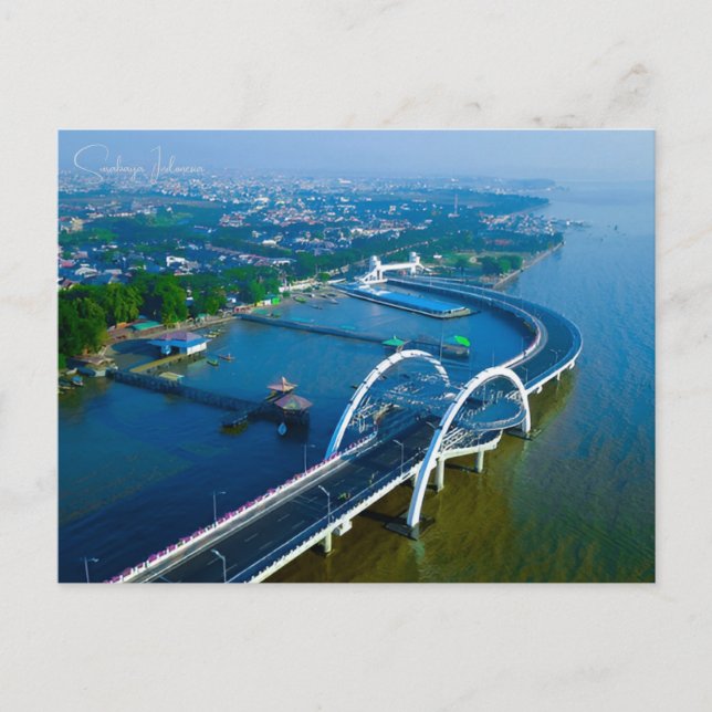 Postal Viaje de cosecha Surabaya Indonesia retro ciudad d (Anverso)