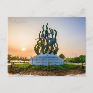 Postal Viaje de cosecha Surabaya Indonesia retro ciudad d