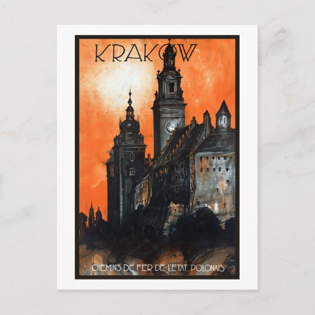 Postal Viaje de Cracovia Vintage Polonia (Anverso)