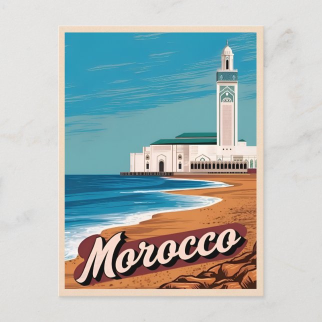 Postal Viaje de época Casablanca Marruecos Retro Escenari (Anverso)