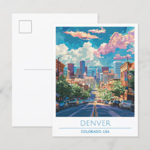 Postal Viaje de época de Denver Colorado USA