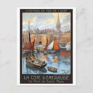 Postal Viaje de época de Le Port de Saint Malo France