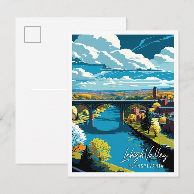 Postal Viaje de época de Lehigh Valley Pennsylvania USA (Anverso / Reverso)