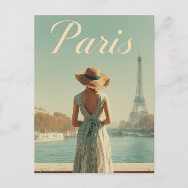 Postal Viaje de época de los años 50 en París (Anverso)