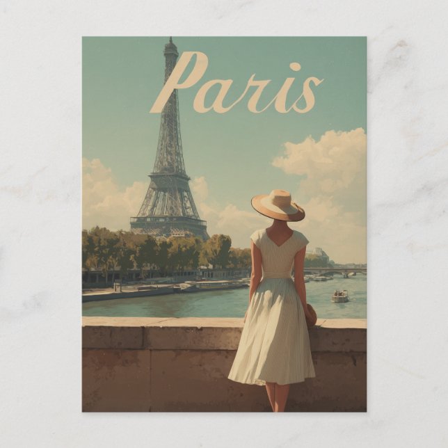 Postal Viaje de época de los años 50 en París (Anverso)