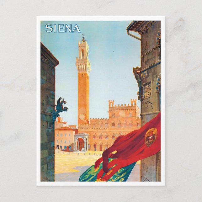 Postal Viaje de época de Siena Italia (Anverso)