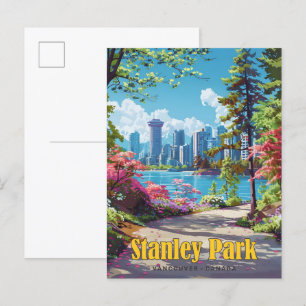 Postal Viaje de época de Stanley Park Vancouver Canada