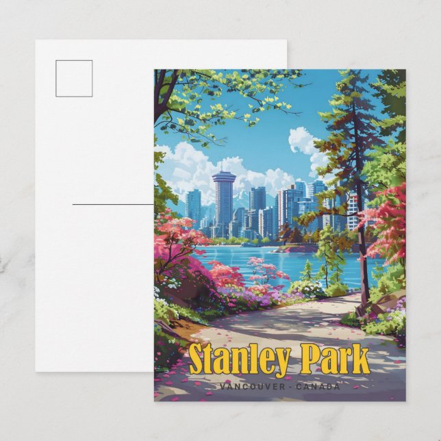 Postal Viaje de época de Stanley Park Vancouver Canada (Anverso / Reverso)