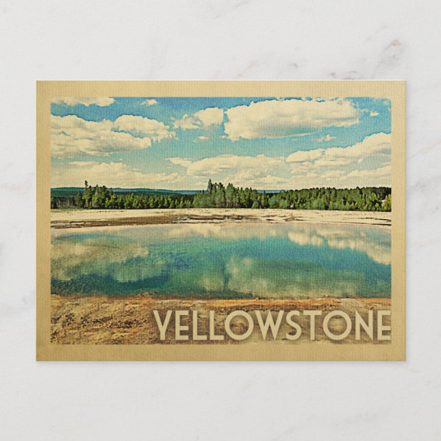 Postal Viaje de época de Yellowstone Vintage (Anverso)