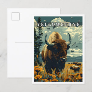 Postal Viaje de época del retro del arte clásico de Yello