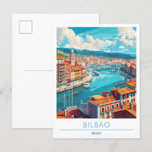 Postal Viaje de época del río Nervión Bilbao España