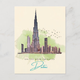 Postal Viaje de época Dubai Ciudad de los Emiratos Árabes