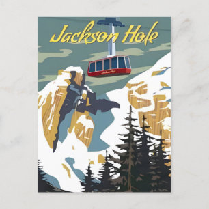 Postal Viaje de época Jackson Hole Wyoming retro