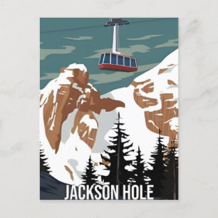 Postal Viaje de época Jackson Hole Wyoming retro