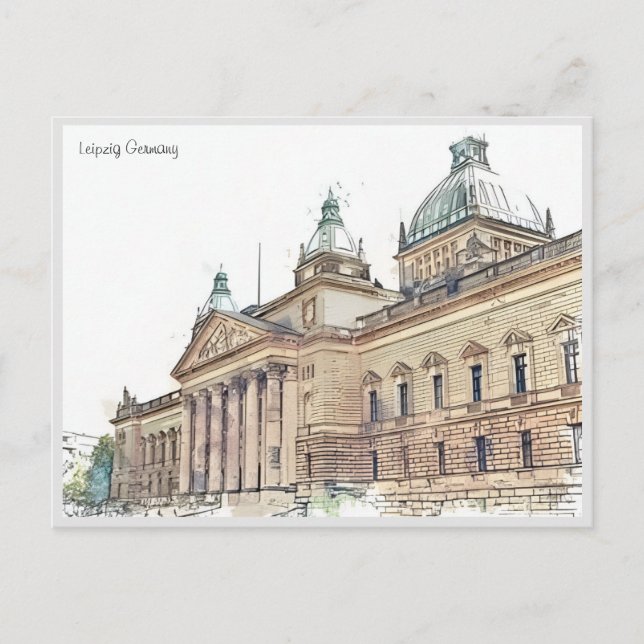 Postal Viaje de época Leipzig Alemania Viejo del pasado P (Anverso)