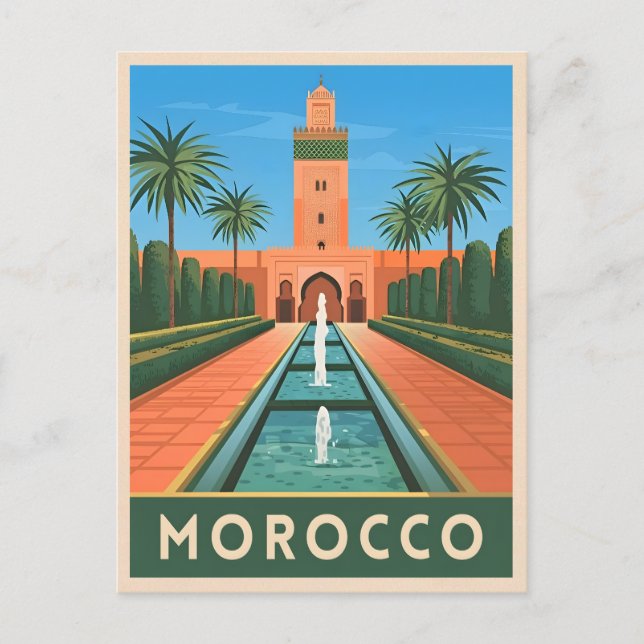 Postal Viaje de época Marruecos Gráfico retro África del  (Anverso)