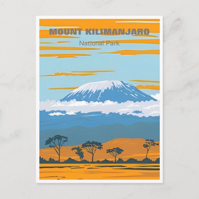 Postal Viaje de época Monte Kilimanjaro Tanzania África (Anverso)