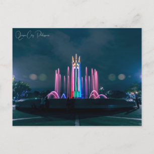 Postal Viaje de época Quezon City Retro de la ciudad de F