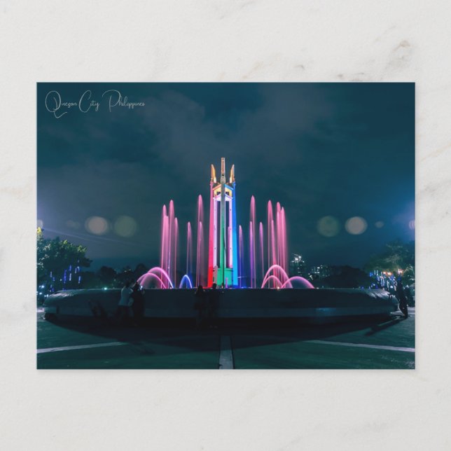 Postal Viaje de época Quezon City Retro de la ciudad de F (Anverso)